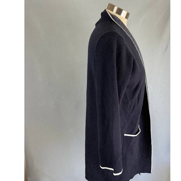 Premise Womens Medium Navy Blue Open Front Cardigan Sweater Pockets Blend - Picture 9 of 10